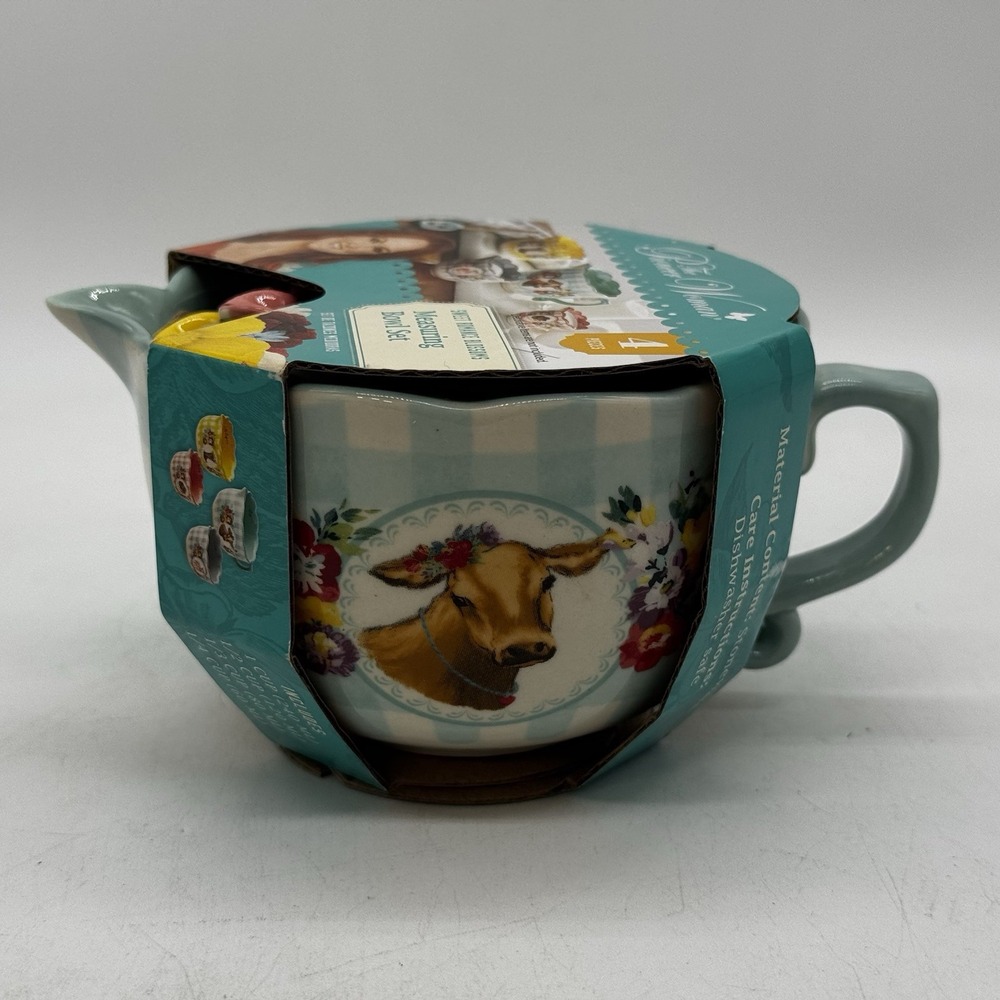 Pioneer Woman Measuring Cups Sweet Romance Blossoms 4Pc Ceramic Bowl Set Gingham